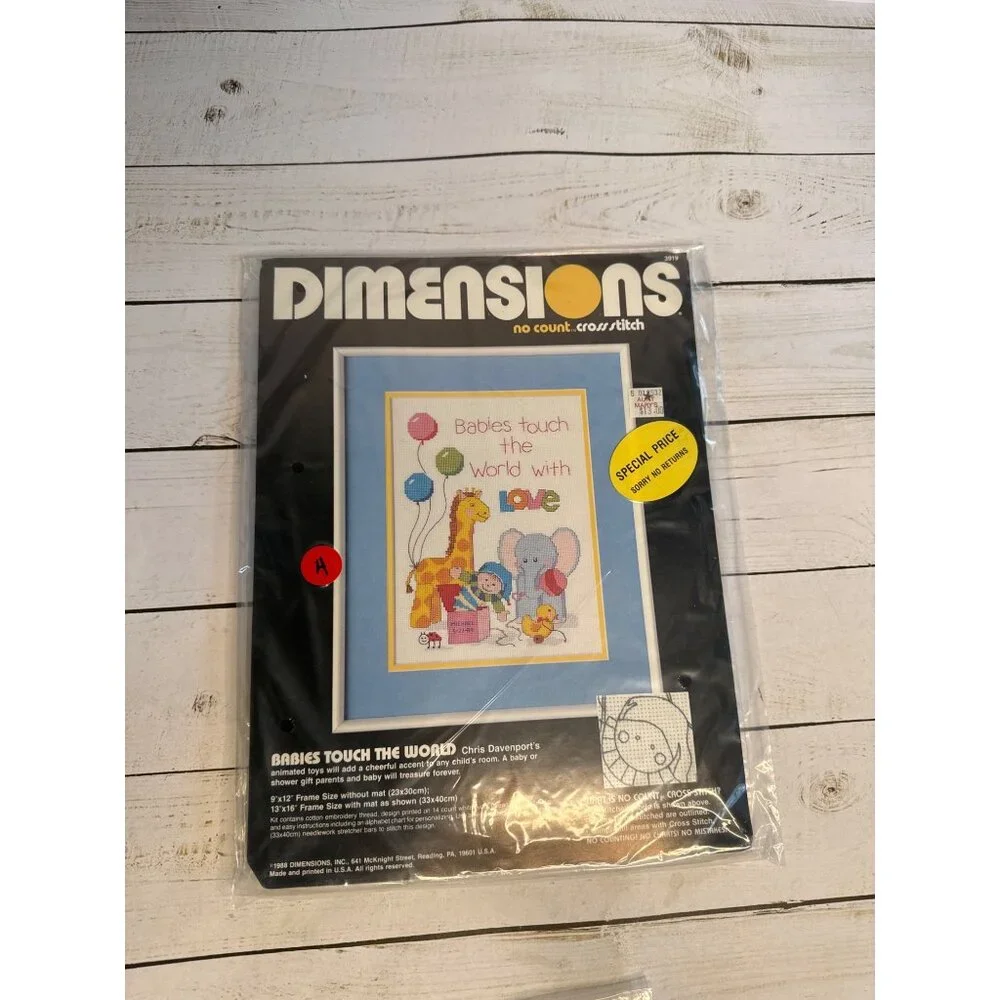 Dimensions Babies Touch The World No Count Cross Stitch 9